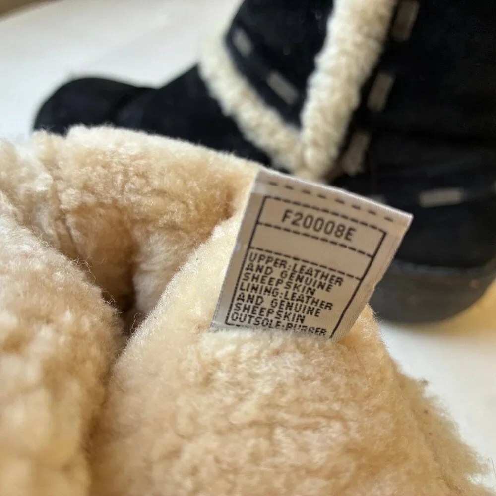 UGG Australia ELIJO Cuff Pull On Boot Black Suede Shearling Size 10